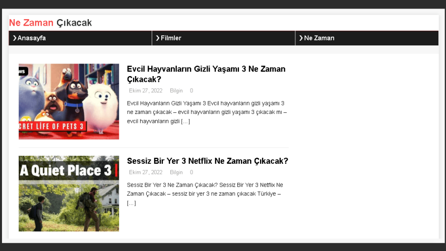 Film Ne Zaman Çıkacak Web Sitesi